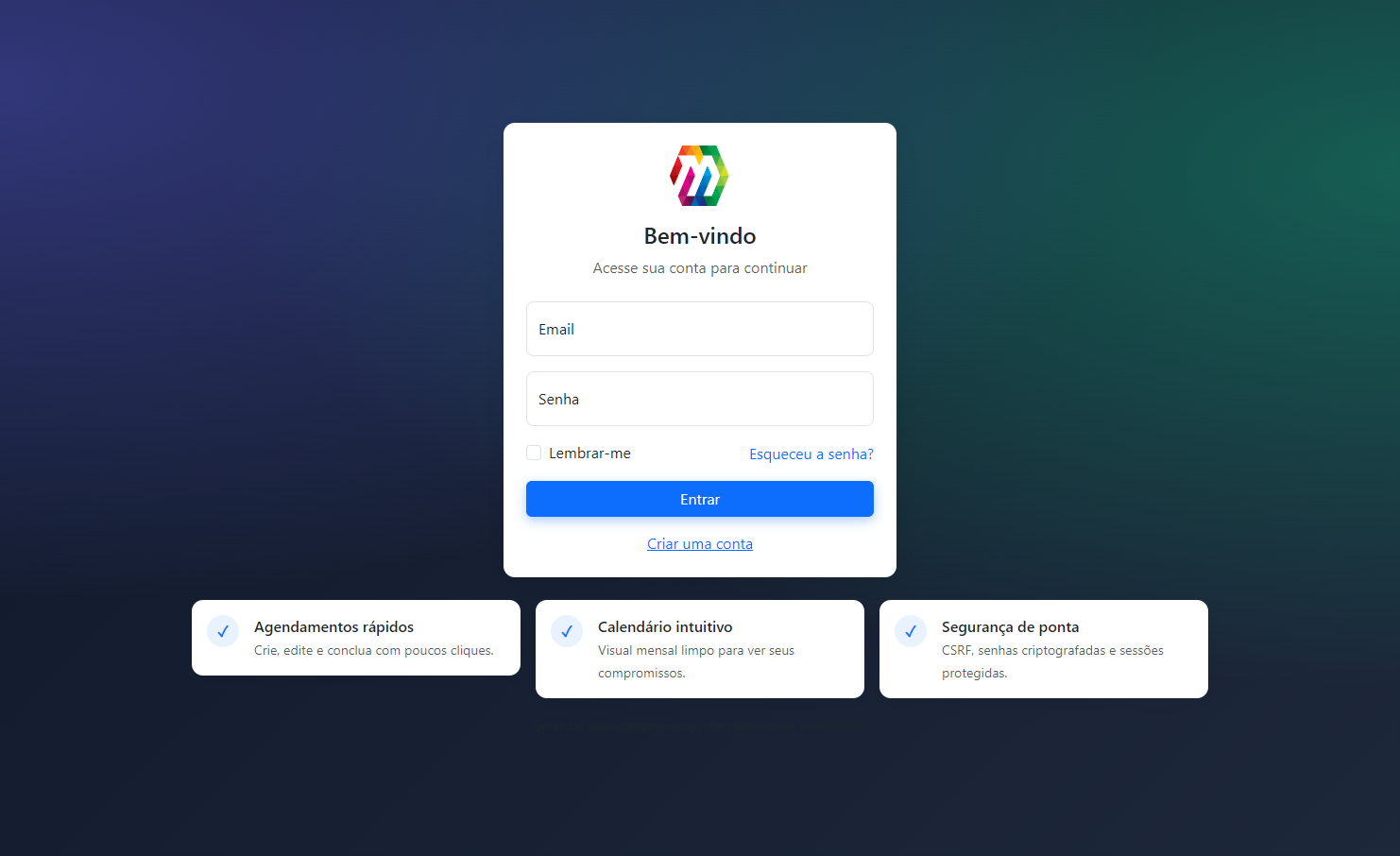 Visão geral do Sistema de Agendamento