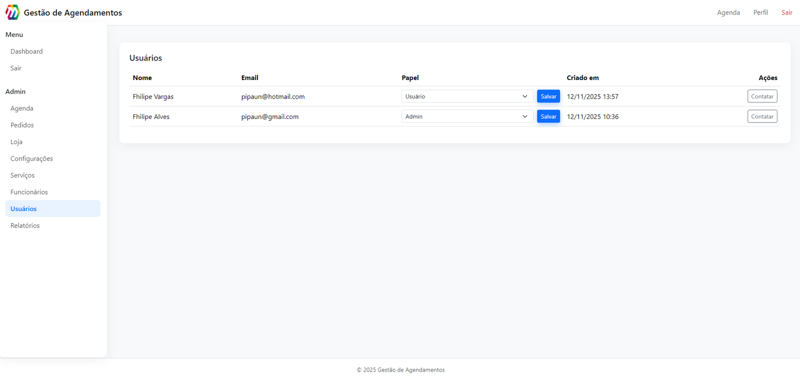 Aplicativo mobile PWA para agendamentos